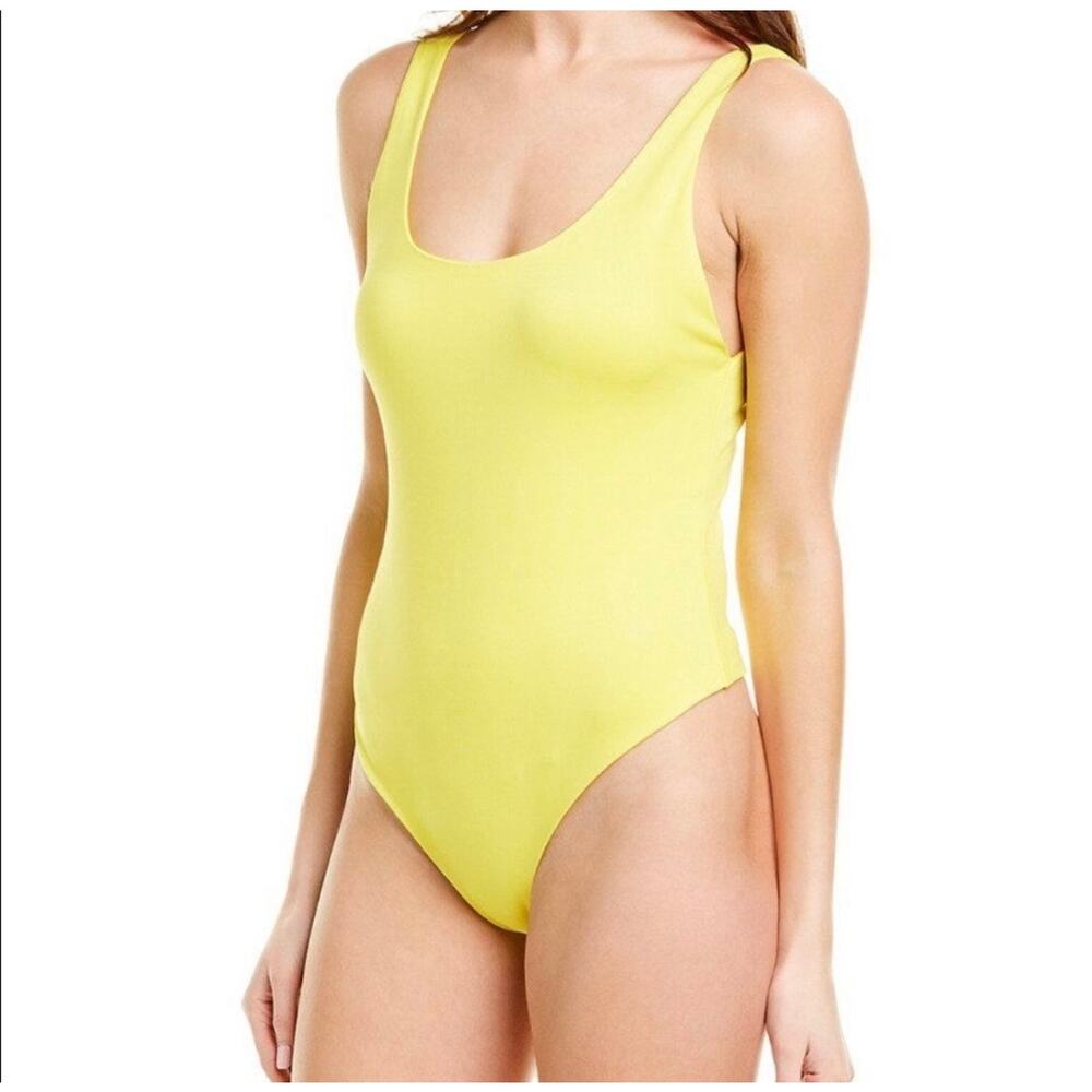 New Alice + Olivia Bodysuit Tank Citrus Yellow One Piece Large Blouse